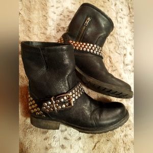 Steve Madden Leather Biker Boots Sz 7.5